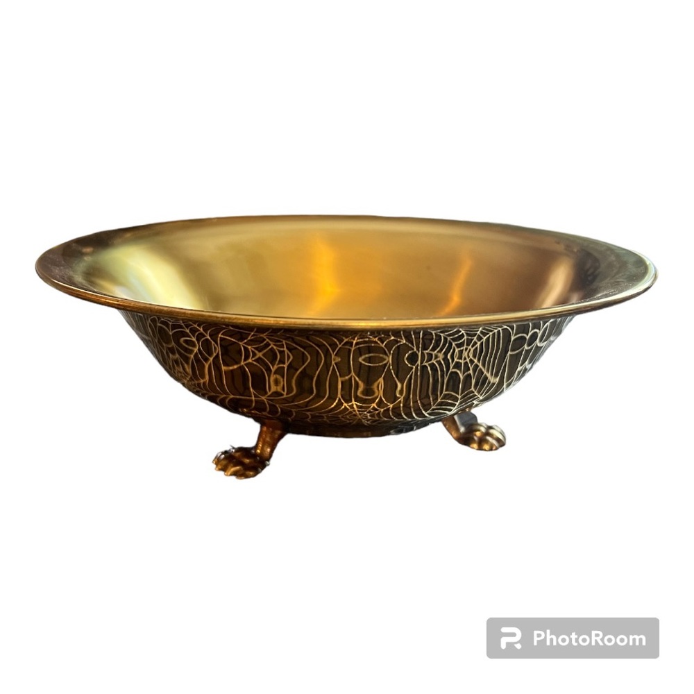 Vintage Footed Brass Bowl